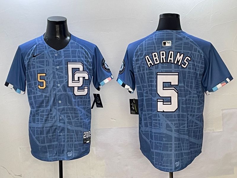 Men Washington Nationals #5 Abrams Blue Joint Name Nike 2025 MLB Jersey style 2->washington nationals->MLB Jersey